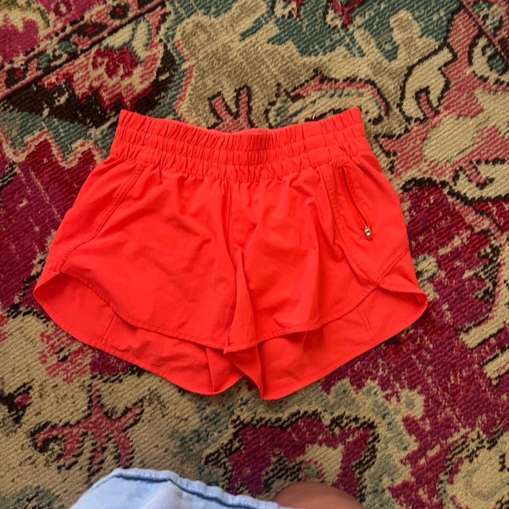 Red/orange lululemon shorts